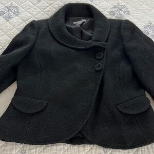 Ann Taylor Black Cropped Fitted Jacket.